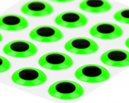 3D Epoxy Eyes, Fluo Green, 8 mm